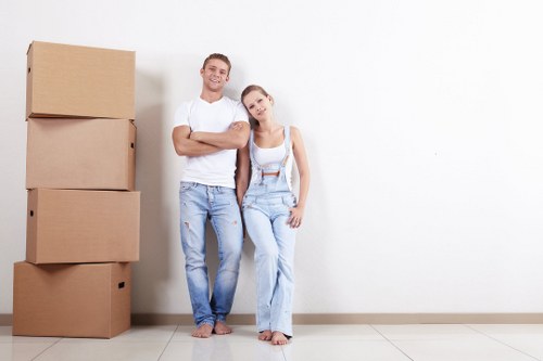 Commercial moving team planning a relocation in West Hampstead