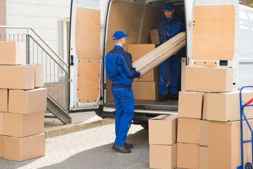 Moving van and boxes near West Hampstead residential streets