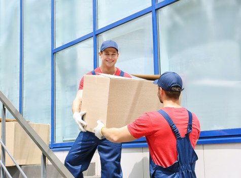 Packed boxes and household items ready for a local move