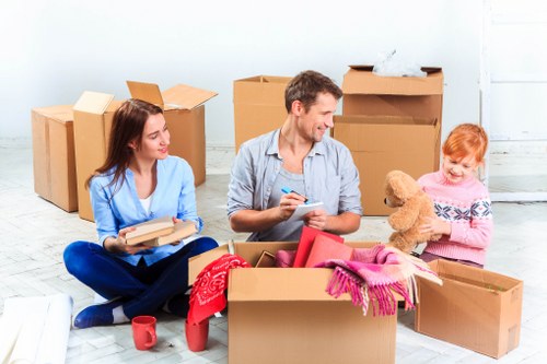 Packing and transport preparation for a commercial move in West Hampstead