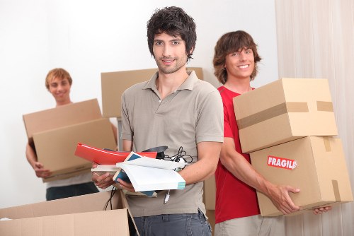 Packed moving boxes prepared for removals in West Hampstead
