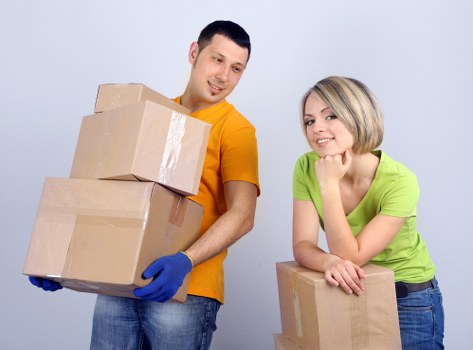 Boxes and furniture being loaded for a West Hampstead home move